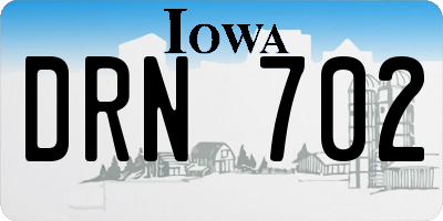 IA license plate DRN702