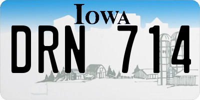 IA license plate DRN714