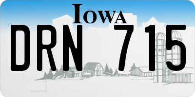 IA license plate DRN715