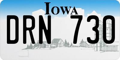 IA license plate DRN730