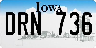 IA license plate DRN736