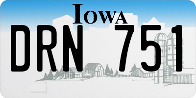 IA license plate DRN751