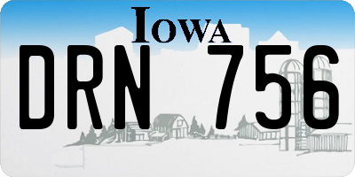IA license plate DRN756