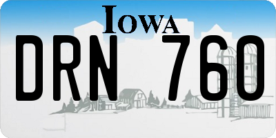 IA license plate DRN760