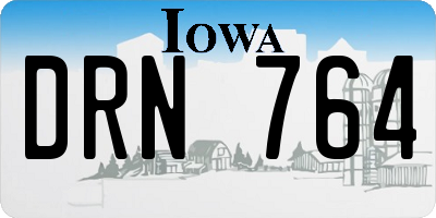 IA license plate DRN764