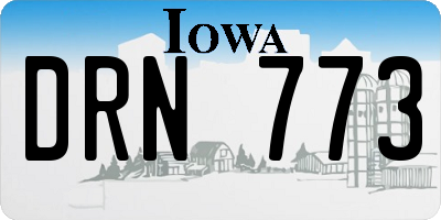 IA license plate DRN773