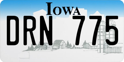 IA license plate DRN775