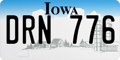 IA license plate DRN776