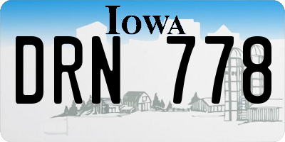 IA license plate DRN778