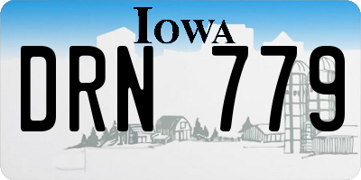 IA license plate DRN779