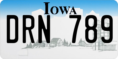 IA license plate DRN789