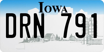 IA license plate DRN791