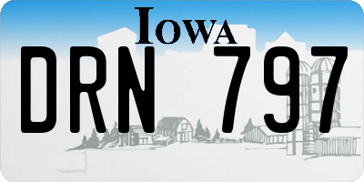 IA license plate DRN797