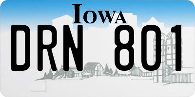 IA license plate DRN801