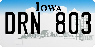 IA license plate DRN803