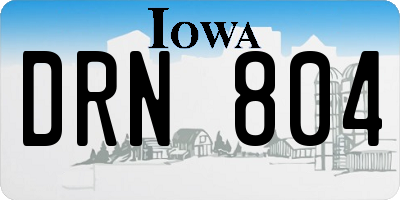 IA license plate DRN804