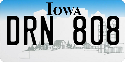 IA license plate DRN808