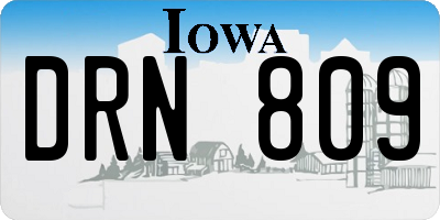 IA license plate DRN809