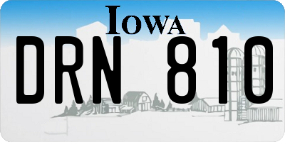 IA license plate DRN810