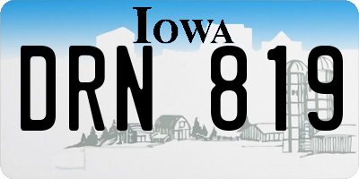 IA license plate DRN819