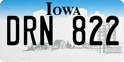 IA license plate DRN822