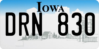IA license plate DRN830