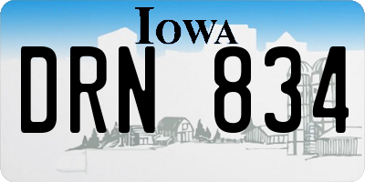 IA license plate DRN834