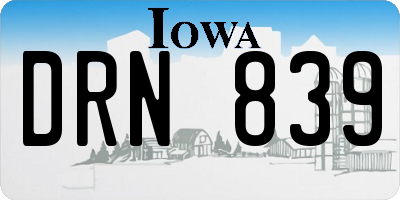 IA license plate DRN839