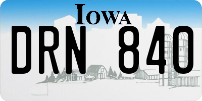 IA license plate DRN840