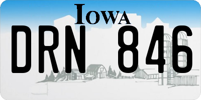 IA license plate DRN846