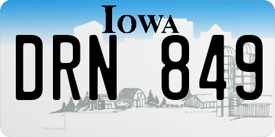 IA license plate DRN849
