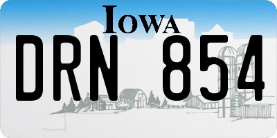 IA license plate DRN854