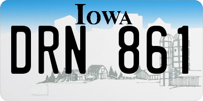 IA license plate DRN861