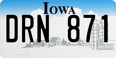IA license plate DRN871