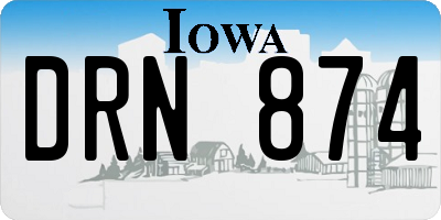 IA license plate DRN874