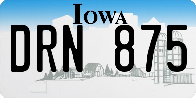 IA license plate DRN875