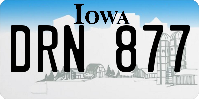IA license plate DRN877