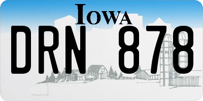 IA license plate DRN878