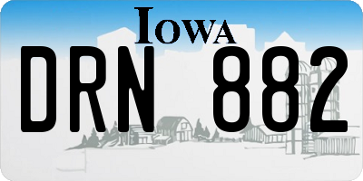 IA license plate DRN882