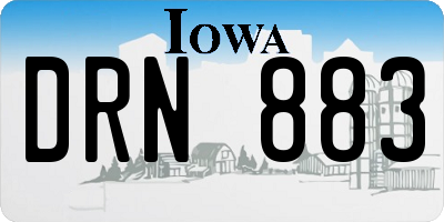 IA license plate DRN883