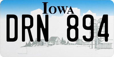 IA license plate DRN894
