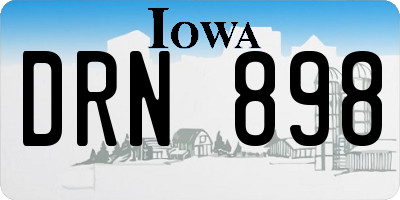 IA license plate DRN898