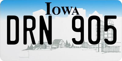 IA license plate DRN905