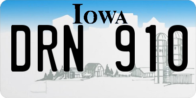 IA license plate DRN910