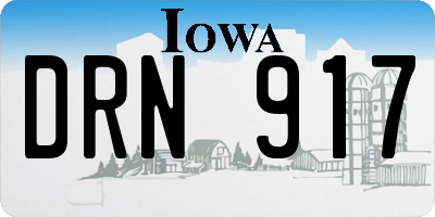 IA license plate DRN917