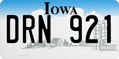 IA license plate DRN921
