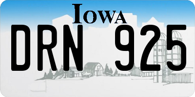 IA license plate DRN925