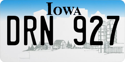IA license plate DRN927