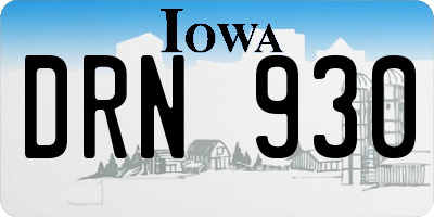 IA license plate DRN930