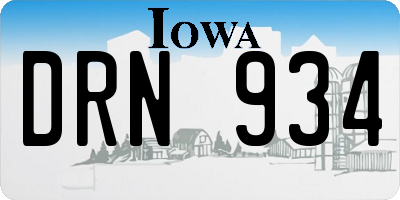 IA license plate DRN934